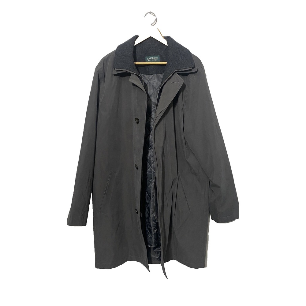 Ralph Lauren Men's Edgar Water Repellent Quilted Removeable Lined Coat Wool 42L